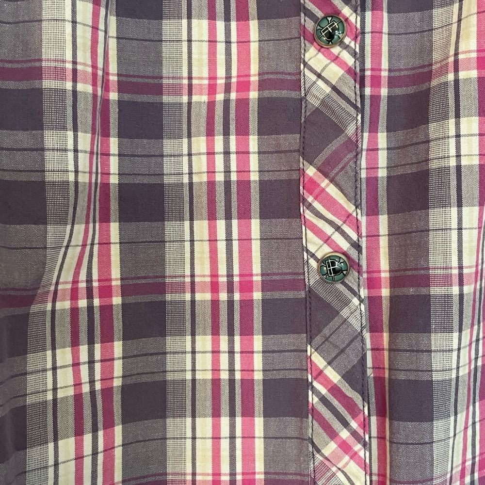 Burton Plaid Shirt with Pink and Purple Accents - Picture 9 of 11